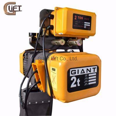 2 Tons Heavy Duty High Quality Electric Chain Hoist with Trolley Giant Lift Chain Block (HHBD-II-2T)