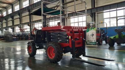 Haiqin Brand off Road Hydraulic Scissor Lift Platform for Working in Orchard
