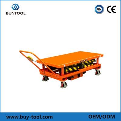 Industrial Mobile Scissor Lift Cart Double Scissor 12V DC