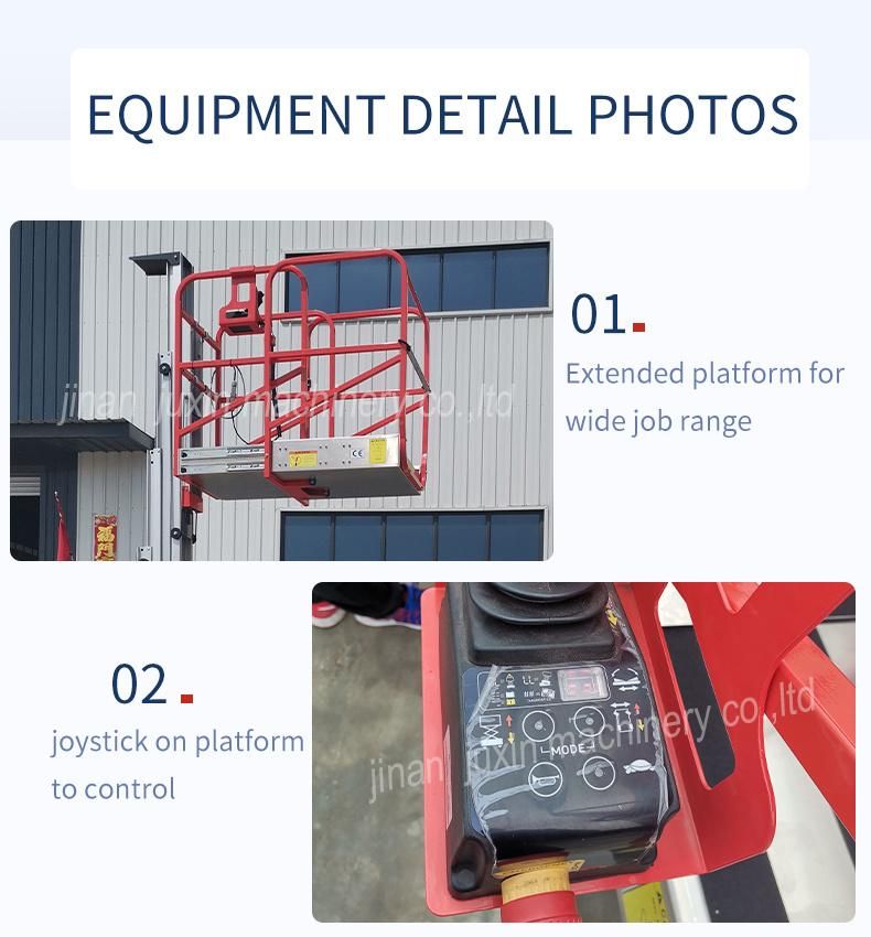 Hydraulic Vertical Single Mast Man Lift Electric Self-Propelled Order Picker