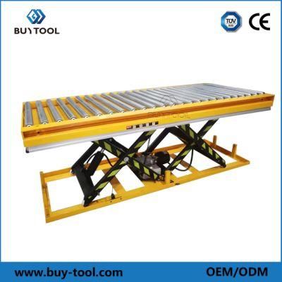 Single Scissor Lift Tables with Roller Conveyor on Top