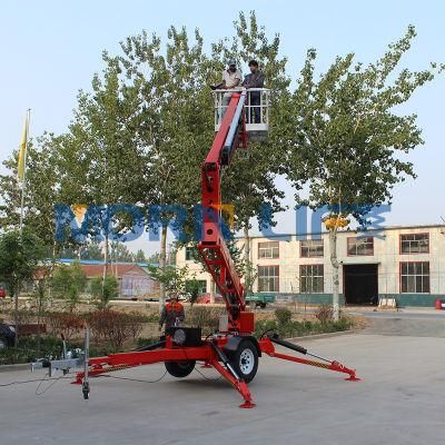 New 14m 16m Morn China Aerial Working Towable Lifts Trailing Boom Lift