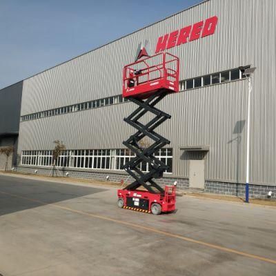 8m 10m Mobile Electric Self Propelled Indoor Scissor Lift with 320kg Capacity for Indoor Lifting