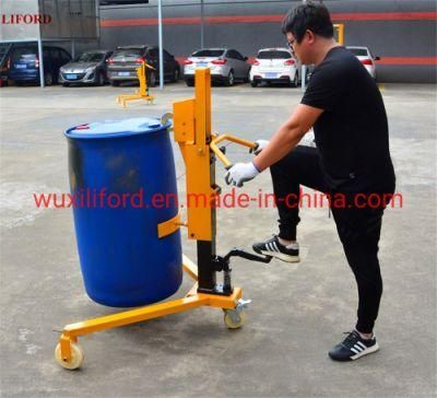 Warehouse Equipment 350kg Hydraulic Oil Drum Cart with Cheap Price Dt350b