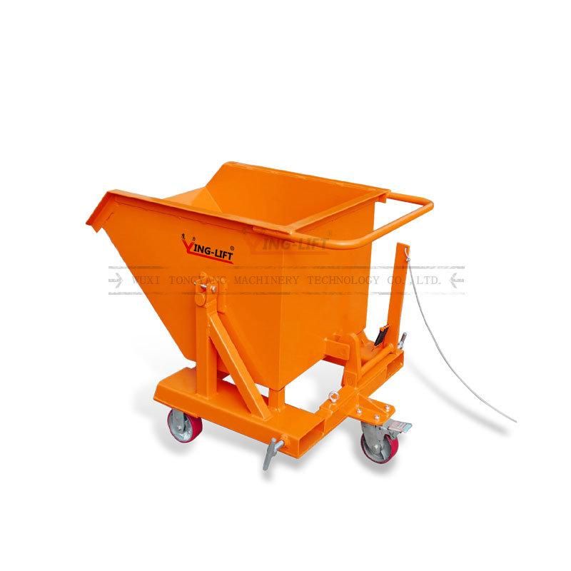 Manual Tilting Container and Forklift Tipping Skip with 3 Wheels and Load Volume 150L