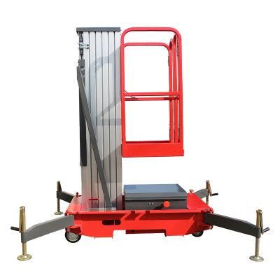 6m~14m Single Mast Aluminum Alloy Aerial Work Platform Lift