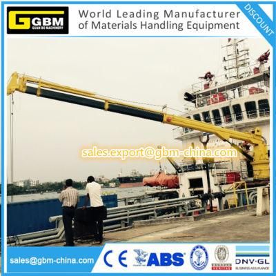 Wire-Luffing Electric Hydraulic 1t@31m Knuckle Telescopic Boom Ship Deck Crane