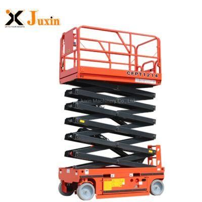 CE ISO 14m 12m Outdoor Working Lifting Platform Self-Propelled Scissors Lift Mobile Hydraulic Lifting Platform