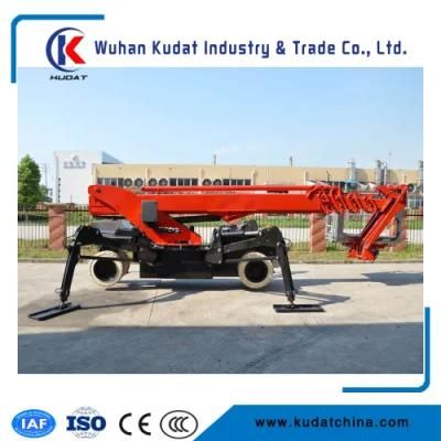 28m Work Height Four Wheel Spider Telescopic Boom Lift CE Proved