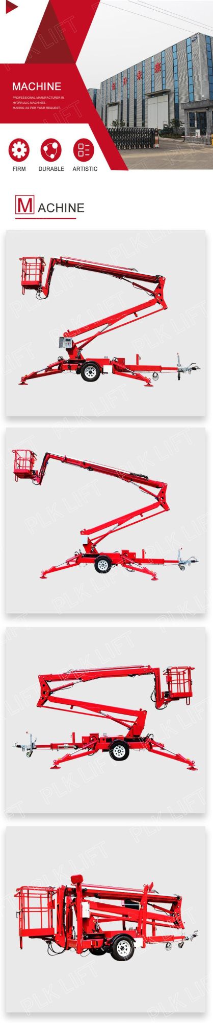 Towable Articulated Telescopic Hydraulic Turret Lift for Window Cleaning