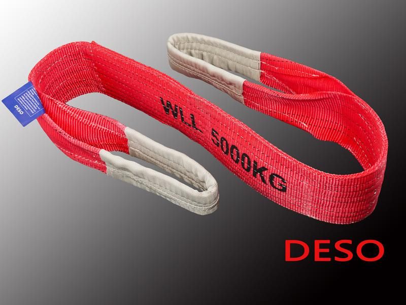 Different Colors Nylon / Polyester Flat Webbing Sling for Lifting