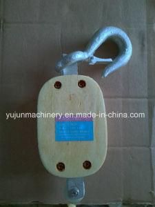 Us Type Wooden Snatch Block with Hook Single Sheave
