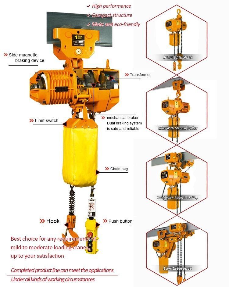 China Supply Hsy Double Chain Electric Chain Block Hoist