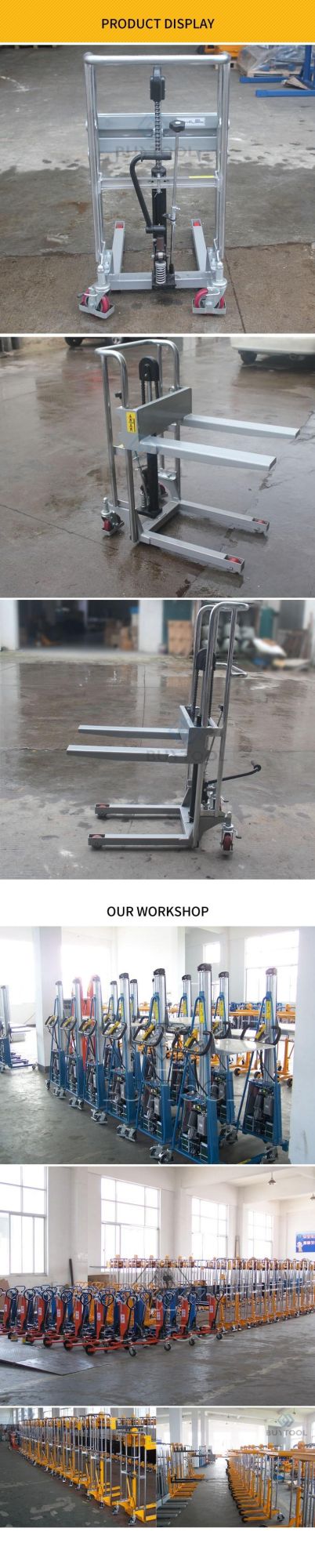 Hydraulic Foot Pump Type Stainless Steel Forklift Stacker