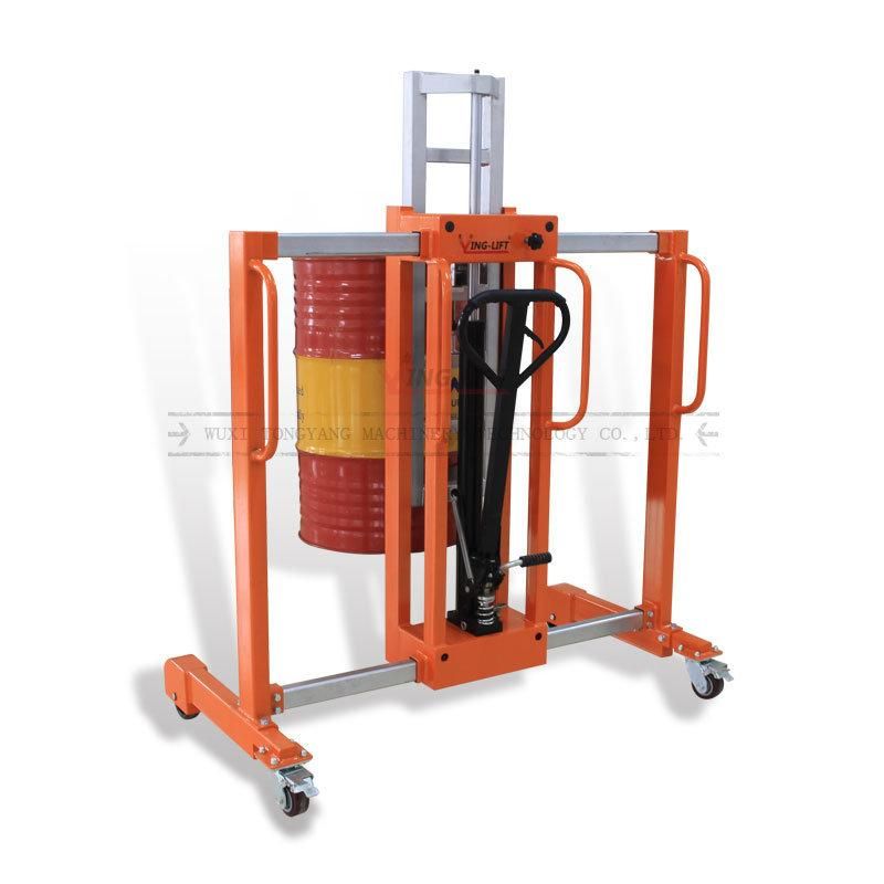 China Manufacturer Supply Manual Hydraulic Drum Stacker with Loading Capacity 380kg for Sales