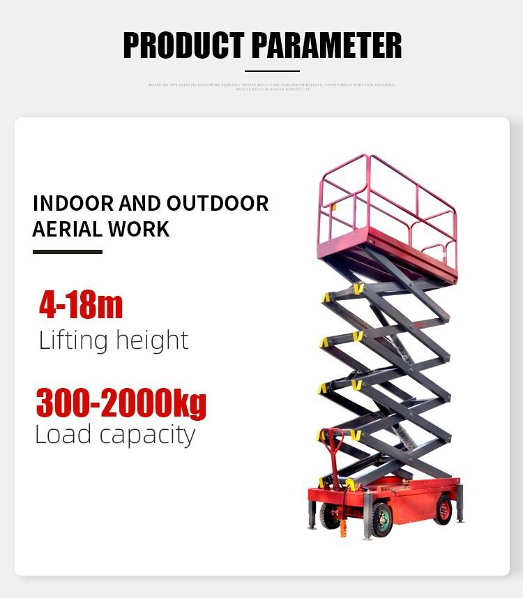 6m 8m 12m 14m 16m 18m Mobile Trailer Mounted Electric Hydraulic Man Scissor Lift Aerial Working Lift