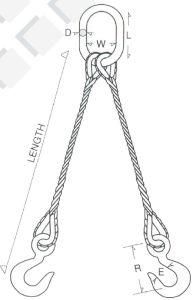 Wire Rope Sling Ws80-Tth Rated Capacity-Ton (2000lbs) Eip-Iwrc