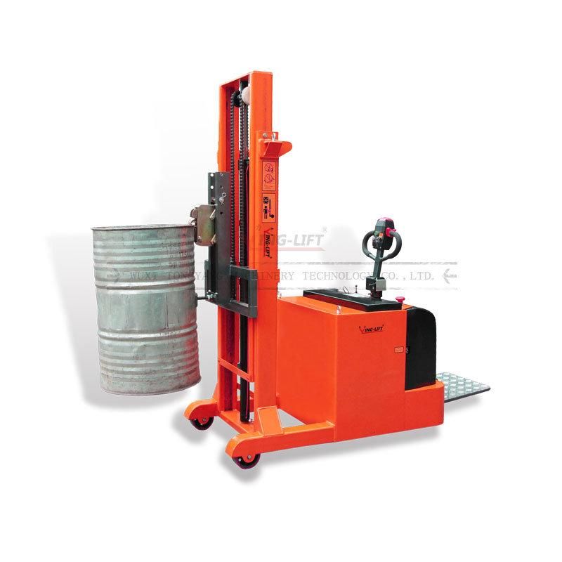 Counter Balance Hydraulic Standing Drive Battery Power Lift Rotate Clamp Oil Drum Electric Stacker