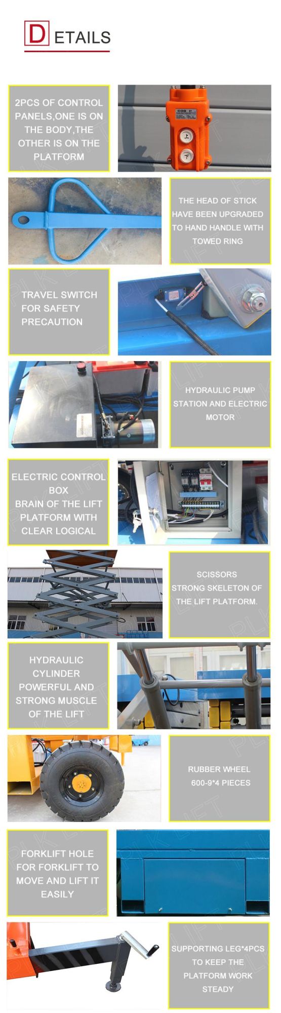 4-18m 2000kg Capacity Electric Movable Hydraulic Towable Scissor Lift