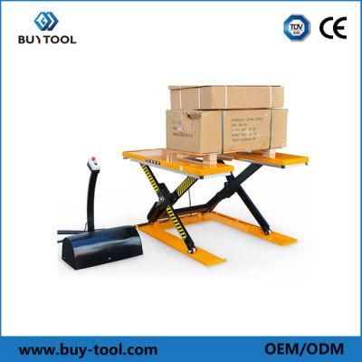 Low Profile E-Shape Top Platform Hydraulic Scissor Lift/ Lifting Table