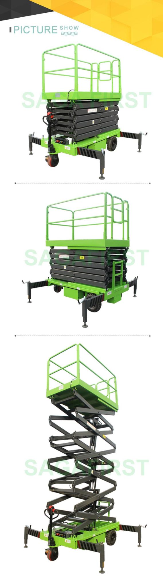 6m to 16m Mobile Full Electric Automatic Aerial Work Scissor Lift Platform