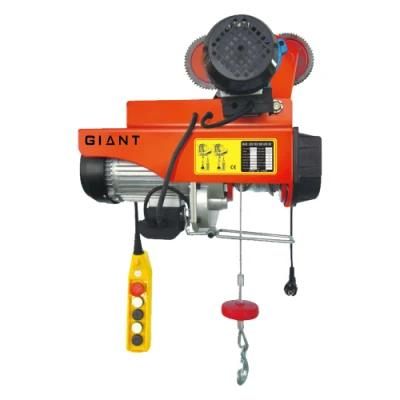 500-1000kgs Mini Electric Trolley Hoist Wire Rope Hoist with Electric Trolley with Single/Double Hook (HGST)