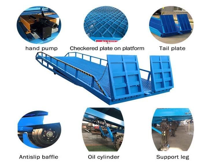 6-20ton Hydraulic Mobile Manual Container Loading and Unloading Ramp with Low Cost