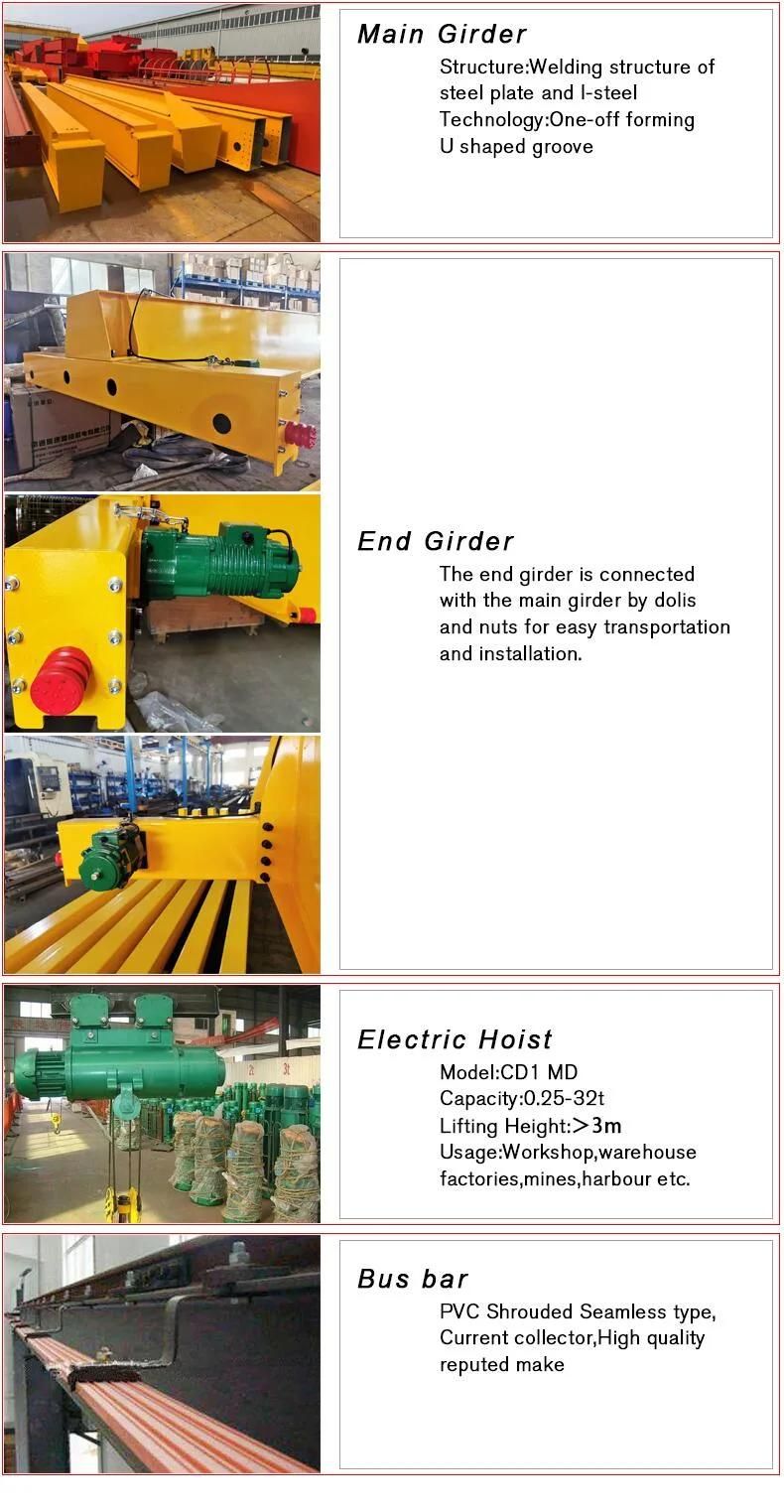 380V 5 Ton 10 Ton 25 Ton Single Girder Portal Crane with CD Hoist