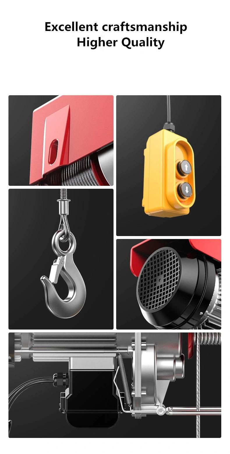 Ce Mini Electric Hoist PA 200kg 400kg 600kg 800kg 1200kg Building Used Mini Electric Hoist 110V 220V China Factory