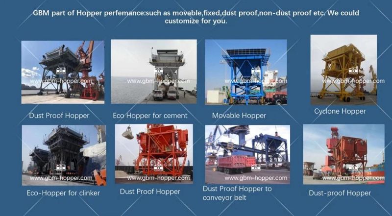 Mobile Eco Hopper Movable Hopper on Port (Clinker Bulk Cargo Cement)