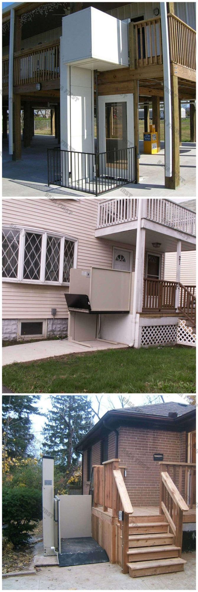 Glass Aluminum Stainless Steel Door Home Wheelchair Lift with Emergency Decent Valve