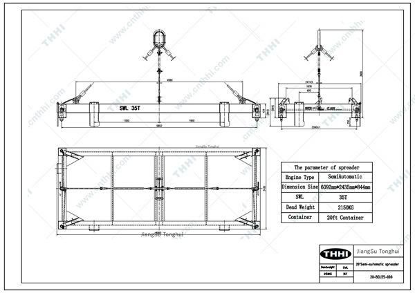 Level Luffing Crane Container Spreader Handling LLC Crane Spreader