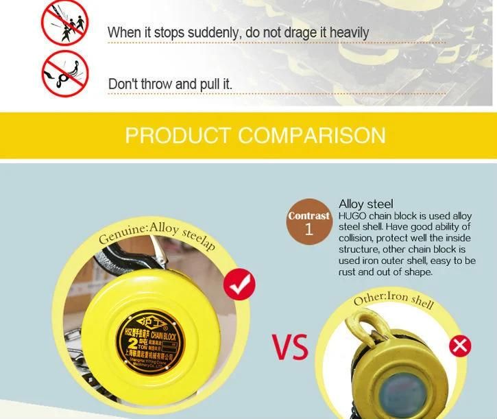 10 Ton Lifting Equipment Hand Hoist Manual Chain Pulley Block