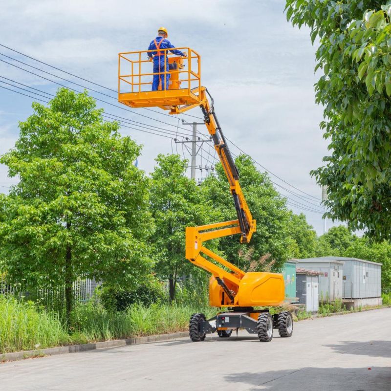 230 Kg Capacity 16m 18m 20m 22m 24m 26m 30m 38m 40m 42m Electric Articulated Cherry Picker Boom Lift Aerial Working Platform Work Height