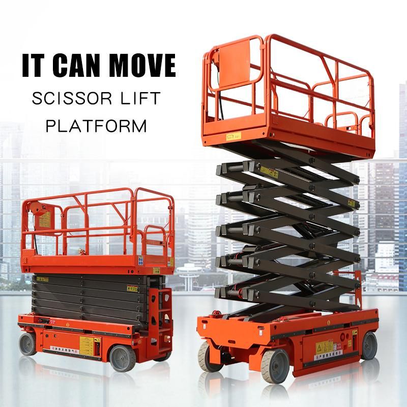 Hot Sale 4m 6m 8m 10m 12m 14m Aerial Work Mobile Scissor Man Lift Table Hydraulic Electric Movable Scissor Lift Platform