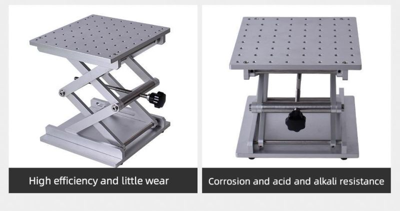 Startnow Laser Marking Machine Lift Platform 200X200mm One Dimensional Stainless Steel Adjustable Manual Lifting Table