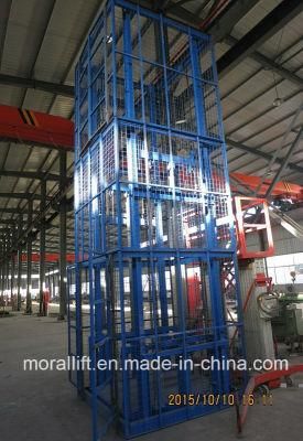 Hydraulic Cargo Lift with Protective Wire Mesh