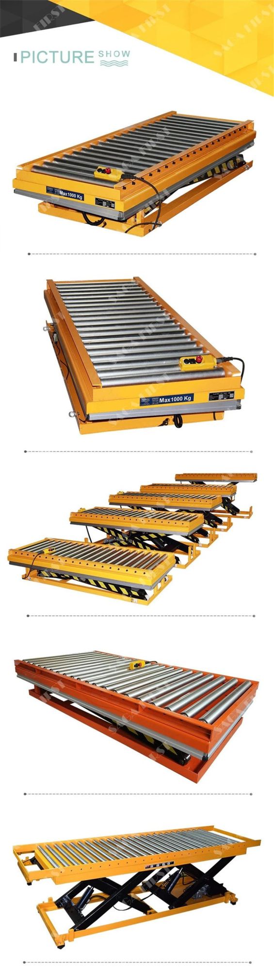 3000kg Hydraulic Roller Scissor Lift Table for Sale