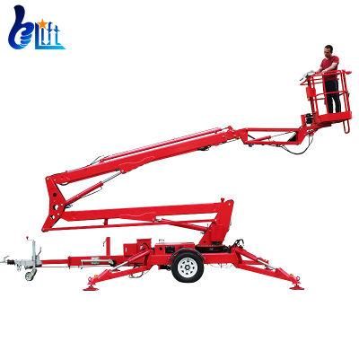 12 M Load 200 Kg Boom Lift Rental Spare Parts Towable Articulated Boom Lift