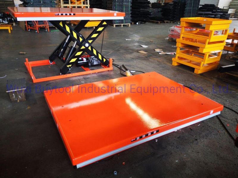 2000kg 4400 Lb Hydraulic Scissor Lift Table Cart Hand Control Power Lifting