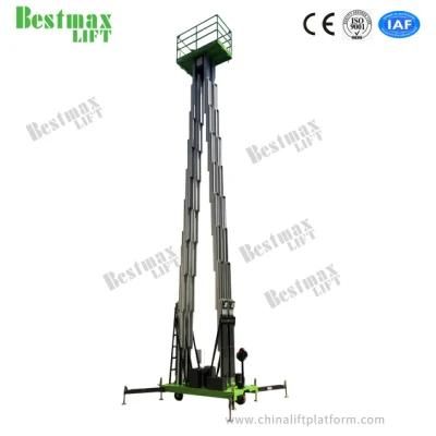 16m Platform Height 4 Mast Manual Pushing Aluminum Aerial Work Platform