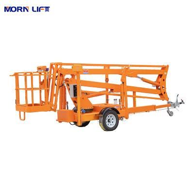 Down, Double Brake System Manual Cherry Picker Trailer Boom Lift for Sale