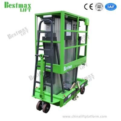 6m Platform Height Manual Pushing Double Mast Lift