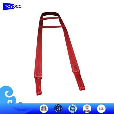 Swiss Ribbon Made Glass Lifting Sling with Anti-Cutting Layer and Steel Base Safety Belt