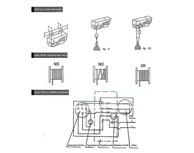 PA Mini Electric Cable Hoist with Remote Control