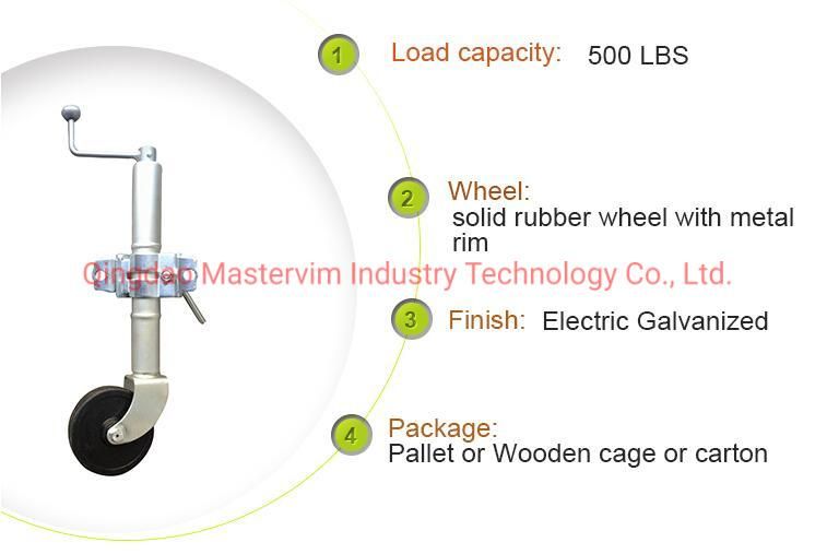 Handle Portable Jockey Wheels Jack with Galvanized Tube