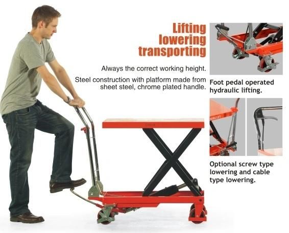 Portable Manual Hydraulic Scissor Lift Table Truck