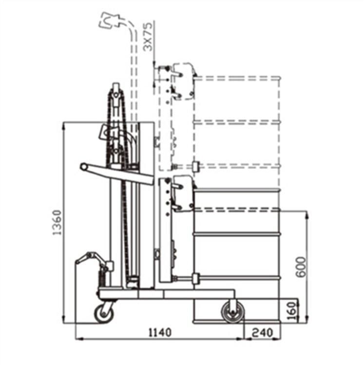 450kg Capacity Drum Hydraulic Truck with Weight Scale