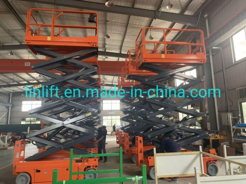 10m Electric Scissor Lift Battery Work Long Time CE Hot Sale