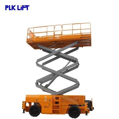 Mobile All Terrain Tyres Diesel Man Lift with Big Platform